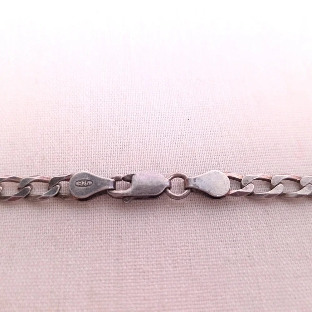 925 Sterling Silver Italy Curb Chain Necklace 30